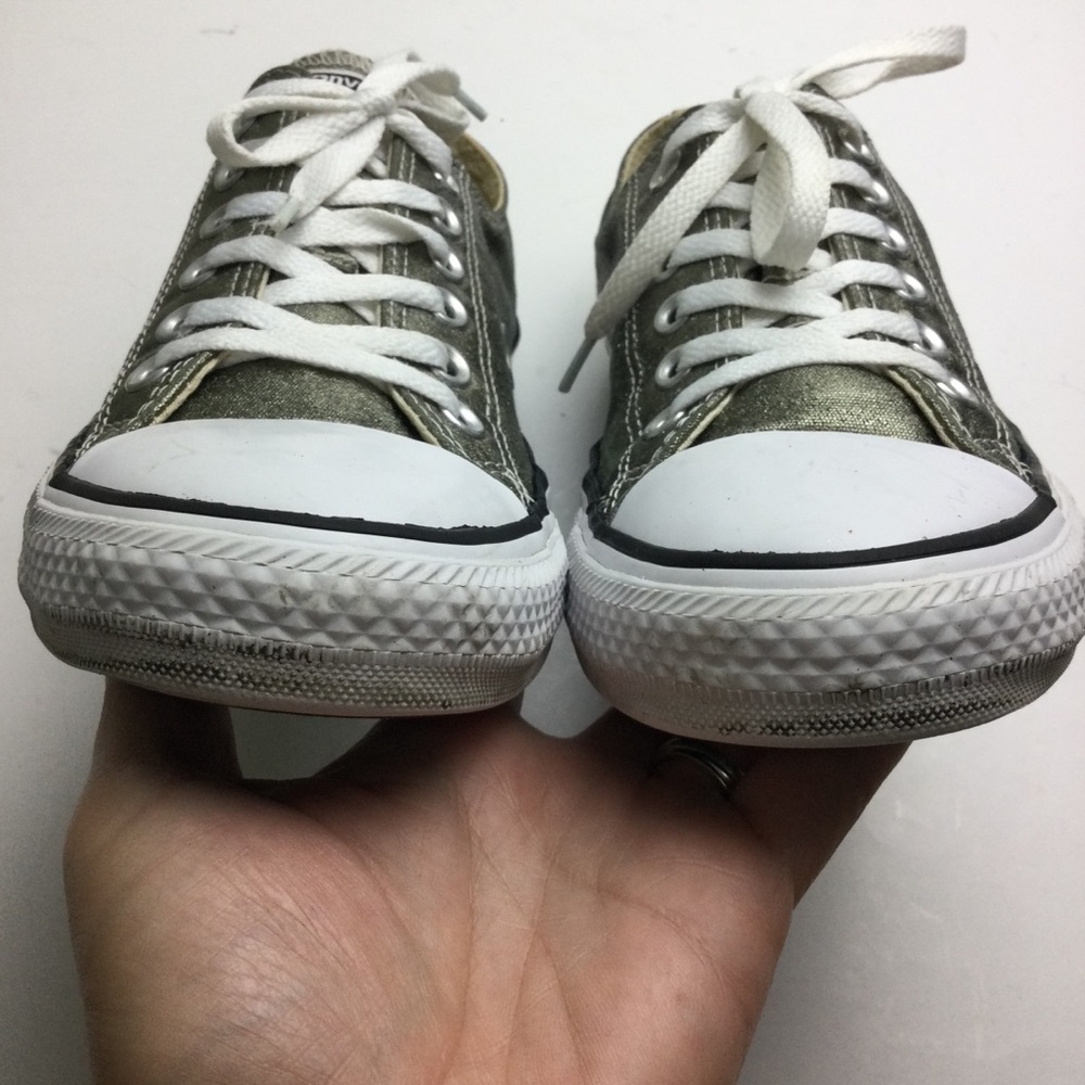 Converse Ox Chuck Taylor Allstar Metallic He... rbal Low Lace-Up Sneakers Size 8 - Picture 7 of 10
